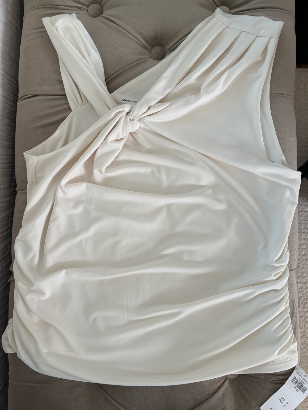 Abercrombie asymmetrical knot detail lined tank top